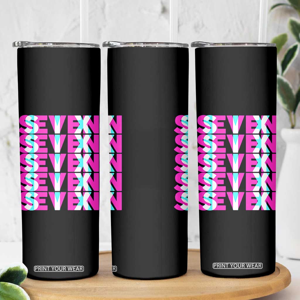 Six Seven Glitch Optical Illusion Meme Skinny Tumbler Funny Gen Z Alpha Gift TS12 Print Your Wear