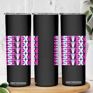 Six Seven Glitch Optical Illusion Meme Skinny Tumbler Funny Gen Z Alpha Gift TS12 Print Your Wear