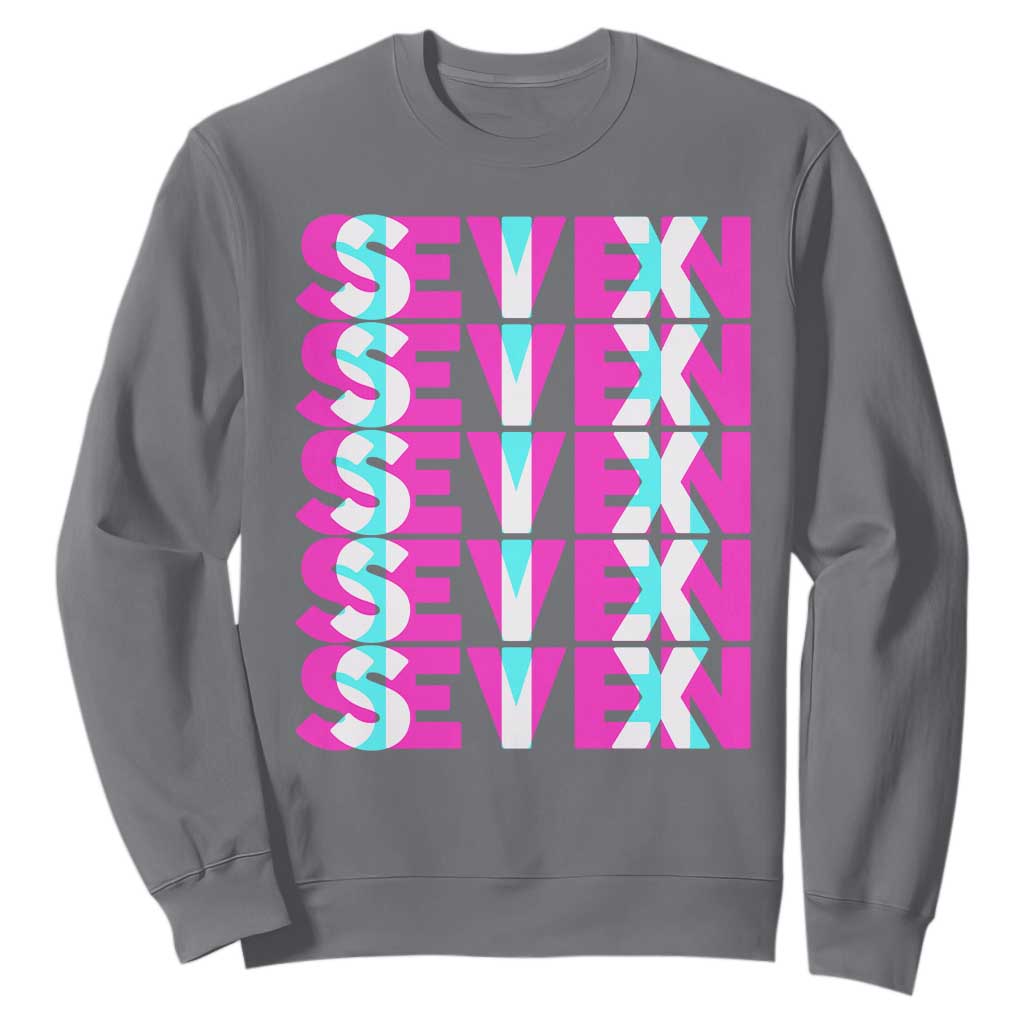 Six Seven Glitch Optical Illusion Meme Sweatshirt Funny Gen Z Alpha Gift TS12 Charcoal Print Your Wear