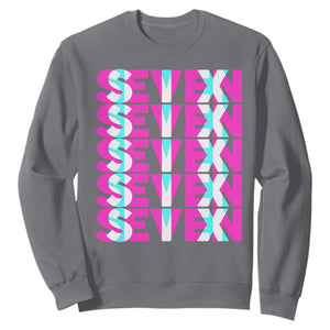 Six Seven Glitch Optical Illusion Meme Sweatshirt Funny Gen Z Alpha Gift TS12 Charcoal Print Your Wear