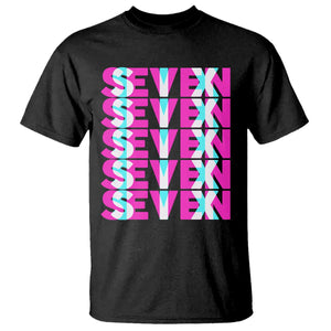 Six Seven Glitch Optical Illusion Meme T Shirt Funny Gen Z Alpha Gift TS12 Black Print Your Wear