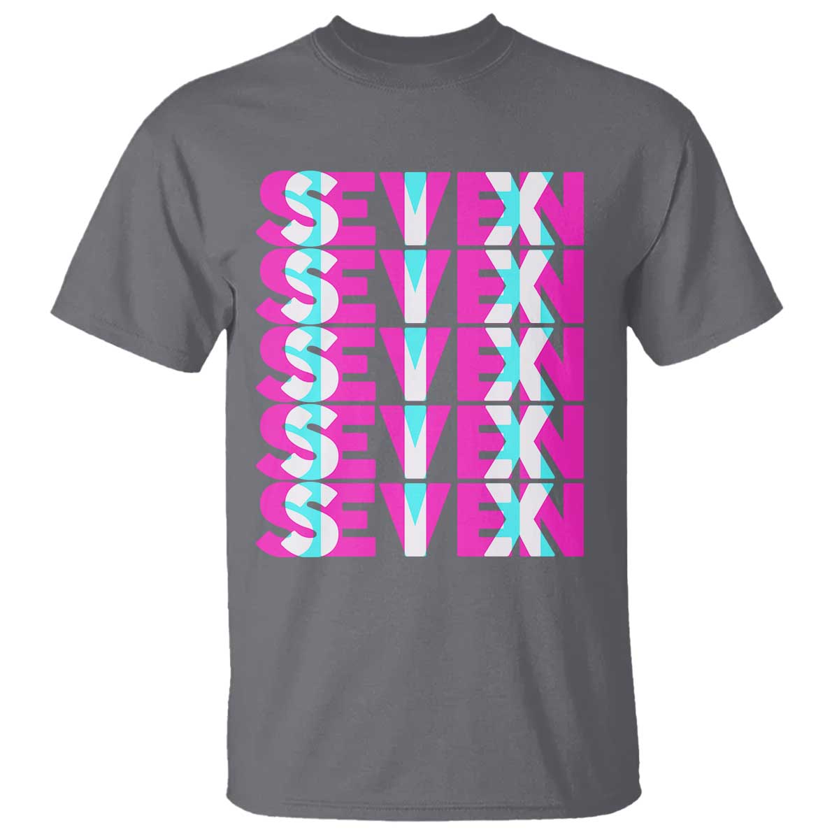 Six Seven Glitch Optical Illusion Meme T Shirt Funny Gen Z Alpha Gift TS12 Charcoal Print Your Wear