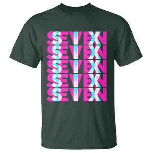 Six Seven Glitch Optical Illusion Meme T Shirt Funny Gen Z Alpha Gift TS12 Dark Forest Green Print Your Wear