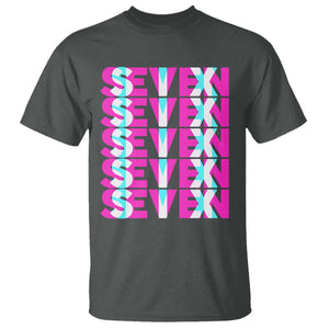 Six Seven Glitch Optical Illusion Meme T Shirt Funny Gen Z Alpha Gift TS12 Dark Heather Print Your Wear