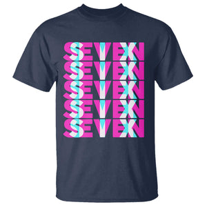 Six Seven Glitch Optical Illusion Meme T Shirt Funny Gen Z Alpha Gift TS12 Navy Print Your Wear