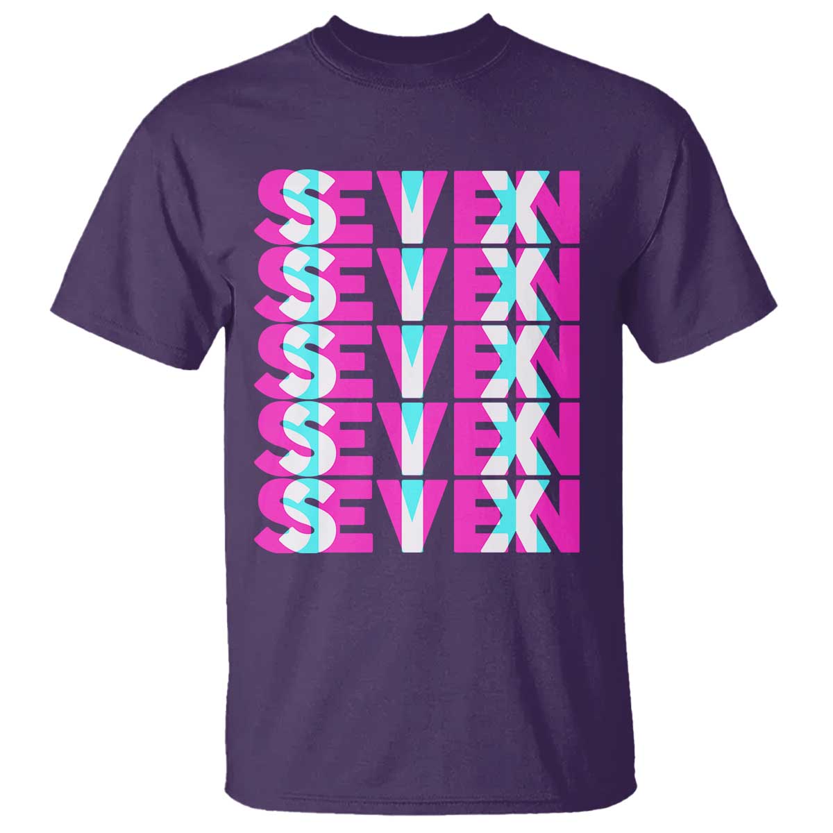 Six Seven Glitch Optical Illusion Meme T Shirt Funny Gen Z Alpha Gift TS12 Purple Print Your Wear