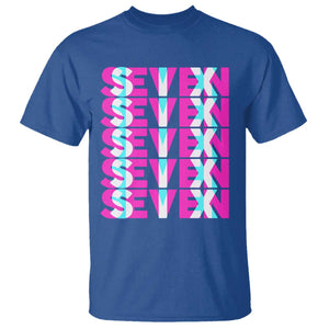 Six Seven Glitch Optical Illusion Meme T Shirt Funny Gen Z Alpha Gift TS12 Royal Blue Print Your Wear