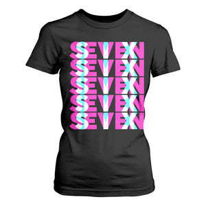 Six Seven Glitch Optical Illusion Meme T Shirt For Women Funny Gen Z Alpha Gift TS12 Black Print Your Wear