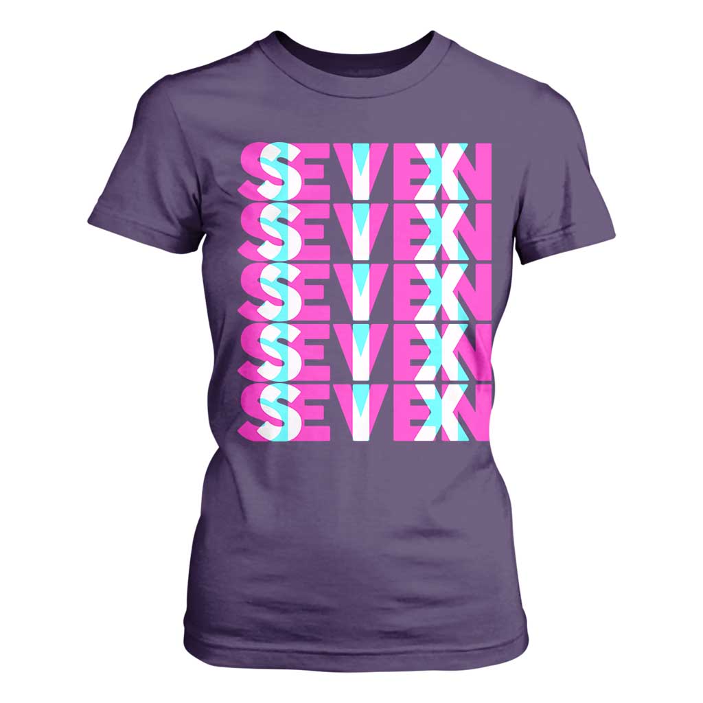 Six Seven Glitch Optical Illusion Meme T Shirt For Women Funny Gen Z Alpha Gift TS12 Purple Print Your Wear