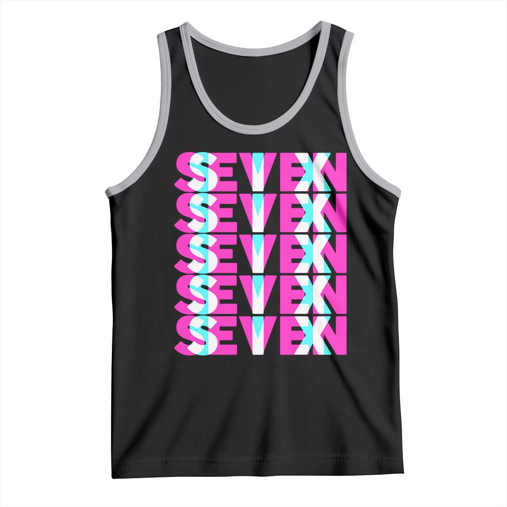 Six Seven Glitch Optical Illusion Meme Tank Top Funny Gen Z Alpha Gift TS12 Black Athletic Heather Print Your Wear