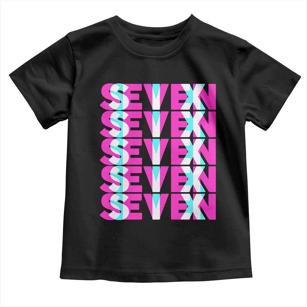 Six Seven Glitch Optical Illusion Meme Toddler T Shirt Funny Gen Z Alpha Gift TS12 Black Print Your Wear