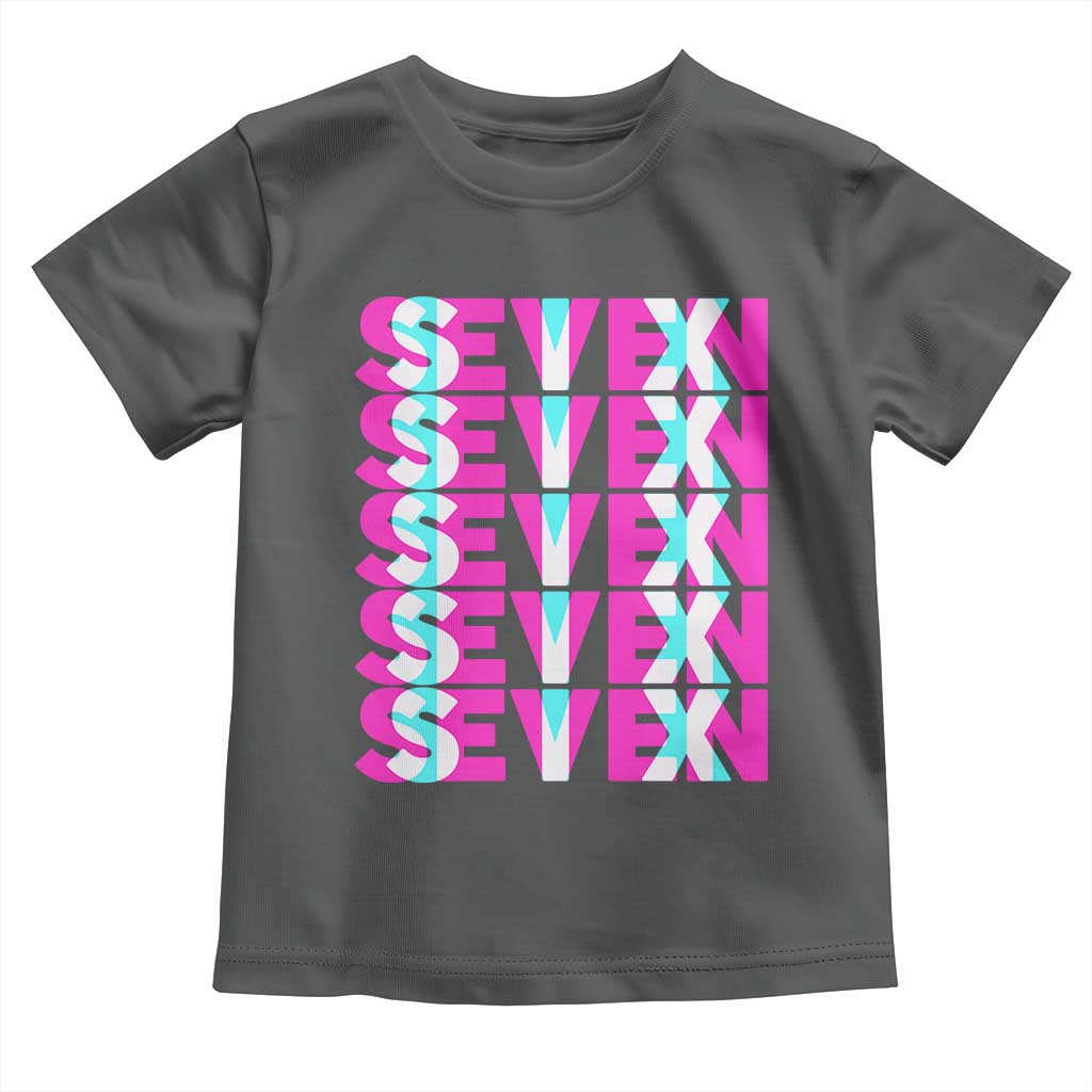 Six Seven Glitch Optical Illusion Meme Toddler T Shirt Funny Gen Z Alpha Gift TS12 Dark Heather Print Your Wear