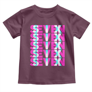 Six Seven Glitch Optical Illusion Meme Toddler T Shirt Funny Gen Z Alpha Gift TS12 Maroon Print Your Wear