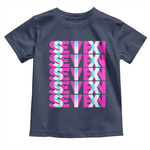Six Seven Glitch Optical Illusion Meme Toddler T Shirt Funny Gen Z Alpha Gift TS12 Navy Print Your Wear