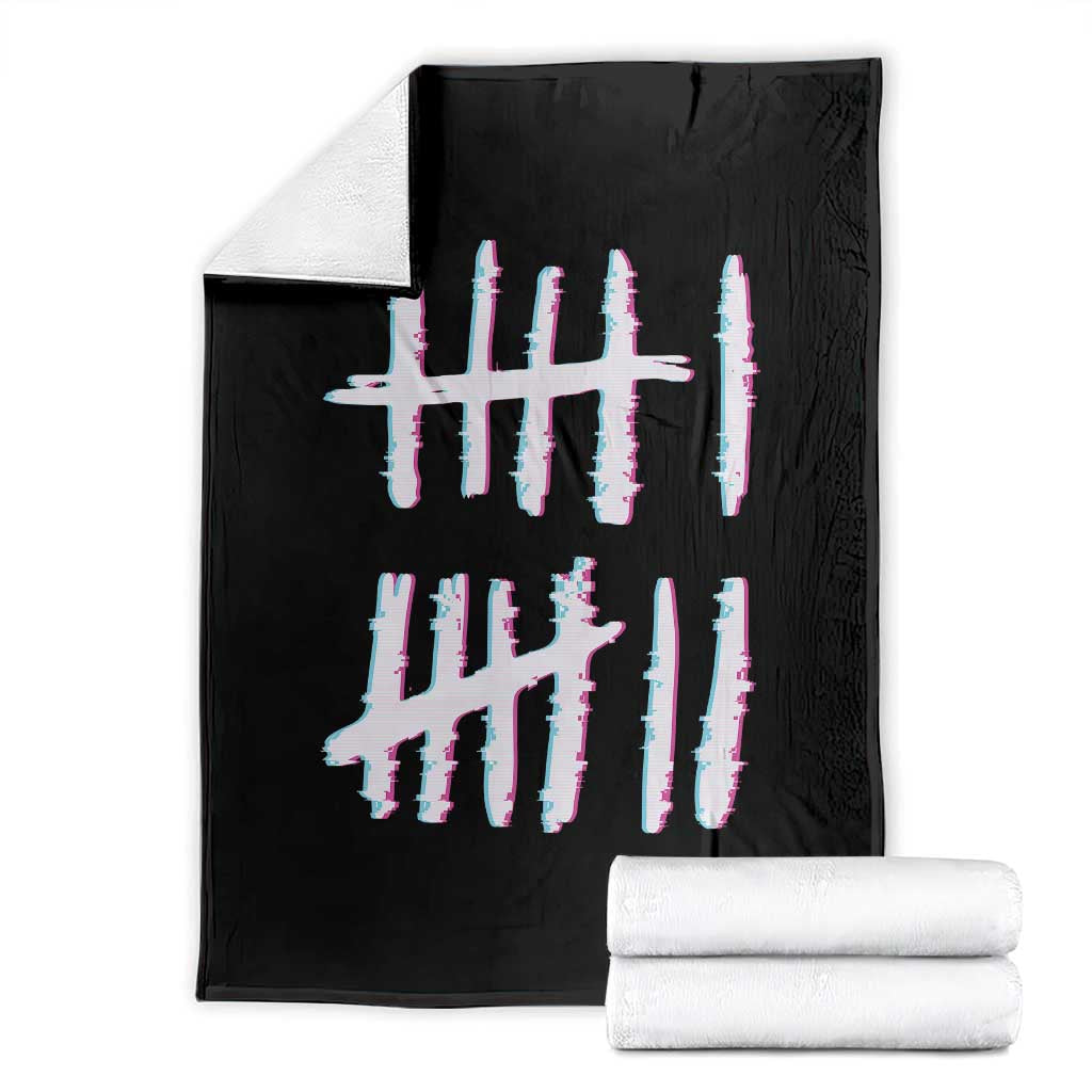 Tally Marks Six Seven Meme Throw Blanket Glitch Optical Illusion TS12 Black Print Your Wear