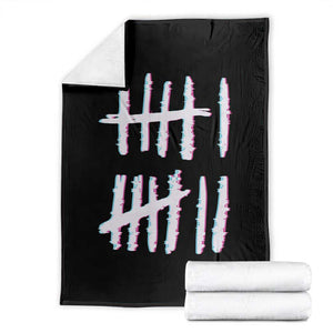 Tally Marks Six Seven Meme Throw Blanket Glitch Optical Illusion TS12 Black Print Your Wear