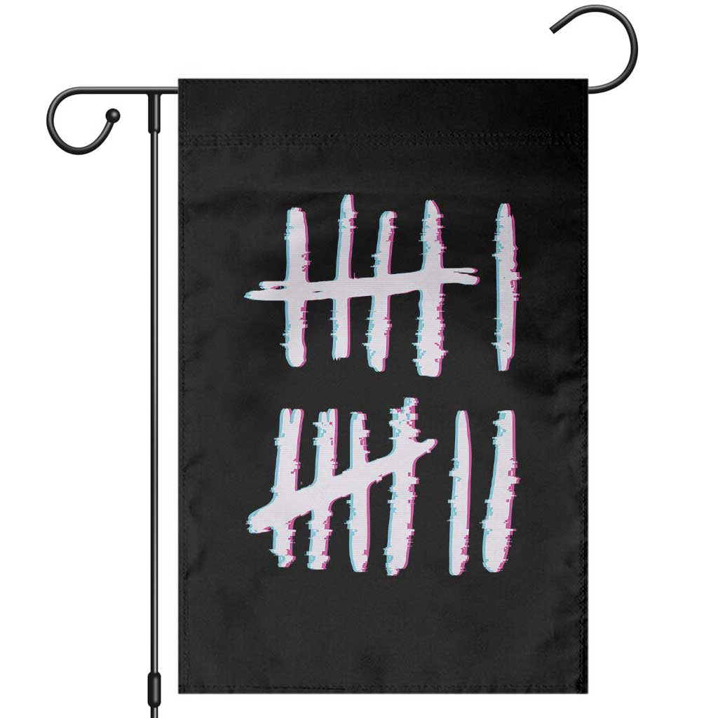 Tally Marks Six Seven Meme Garden Flag Glitch Optical Illusion TS12 Black Print Your Wear