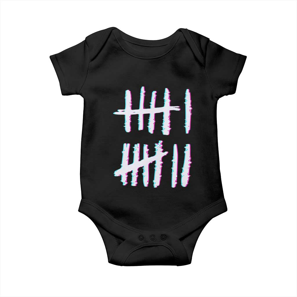 Tally Marks Six Seven Meme Baby Onesie Glitch Optical Illusion TS12 Black Print Your Wear