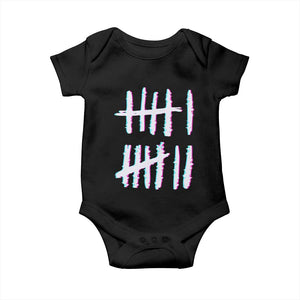 Tally Marks Six Seven Meme Baby Onesie Glitch Optical Illusion TS12 Black Print Your Wear