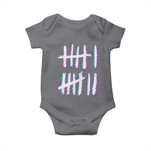 Tally Marks Six Seven Meme Baby Onesie Glitch Optical Illusion TS12 Charcoal Print Your Wear