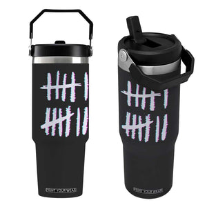Tally Marks Six Seven Meme Flip Straw Tumbler Glitch Optical Illusion TS12 One Size: 30 oz Black Print Your Wear