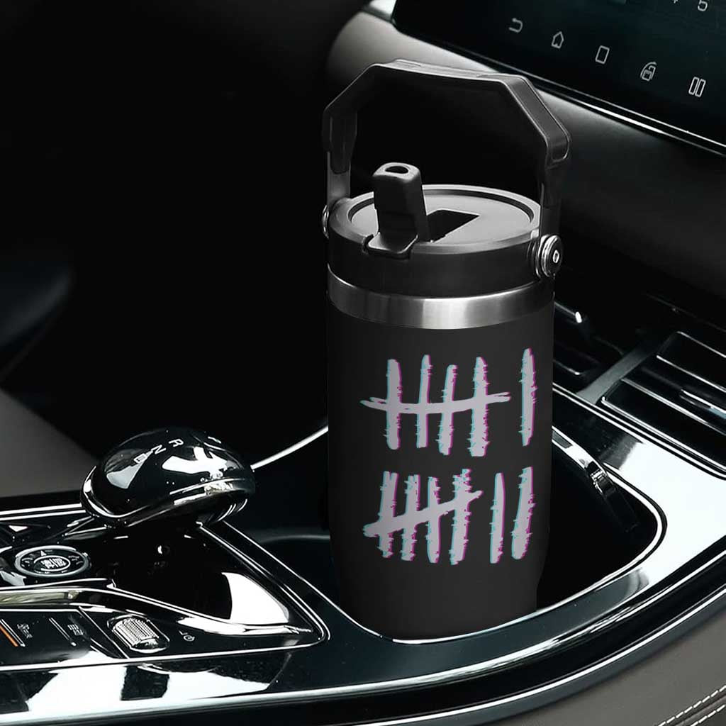 Tally Marks Six Seven Meme Flip Straw Tumbler Glitch Optical Illusion TS12 Print Your Wear