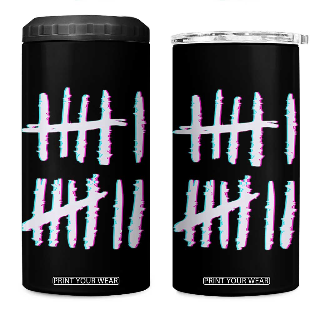 Tally Marks Six Seven Meme 4 in 1 Can Cooler Tumbler Glitch Optical Illusion TS12 One Size: 16 oz Black Print Your Wear