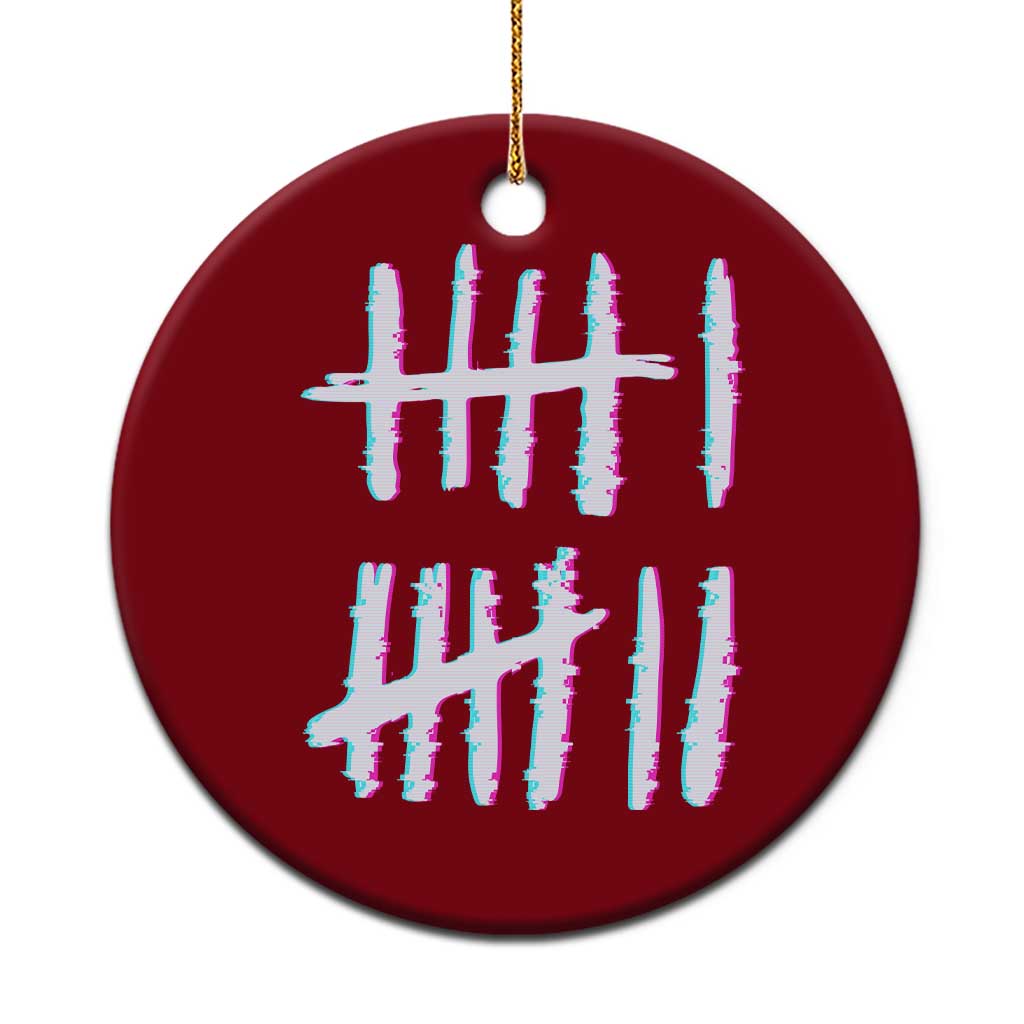 Tally Marks Six Seven Meme Ceramic Ornament Glitch Optical Illusion TS12 1pc Red Print Your Wear