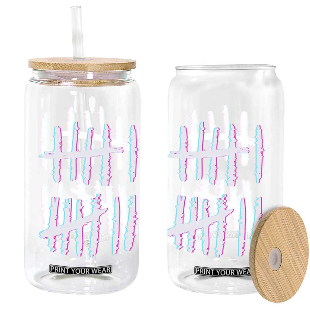 Tally Marks Six Seven Meme Glass Can Glitch Optical Illusion TS12 Print Your Wear