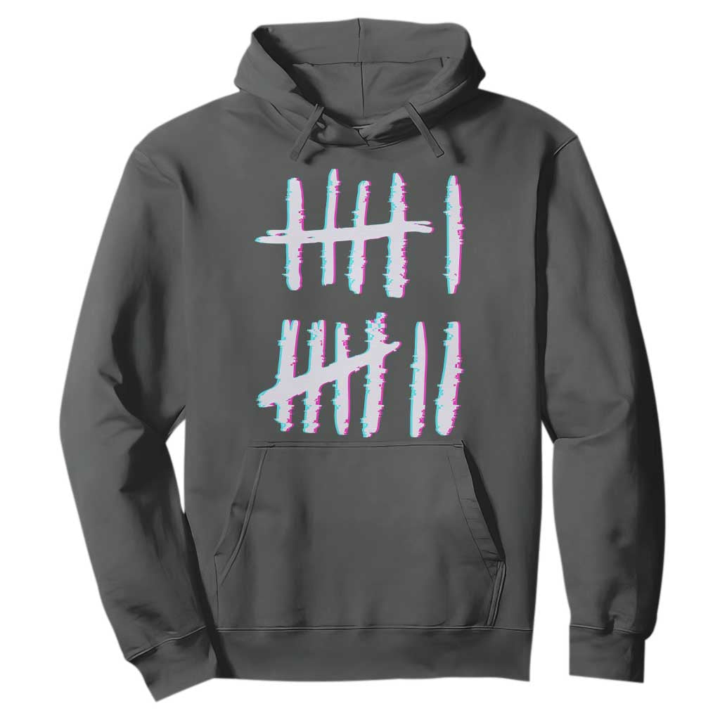 Tally Marks Six Seven Meme Hoodie Glitch Optical Illusion TS12 Dark Heather Print Your Wear