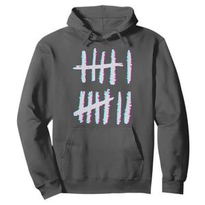 Tally Marks Six Seven Meme Hoodie Glitch Optical Illusion TS12 Dark Heather Print Your Wear