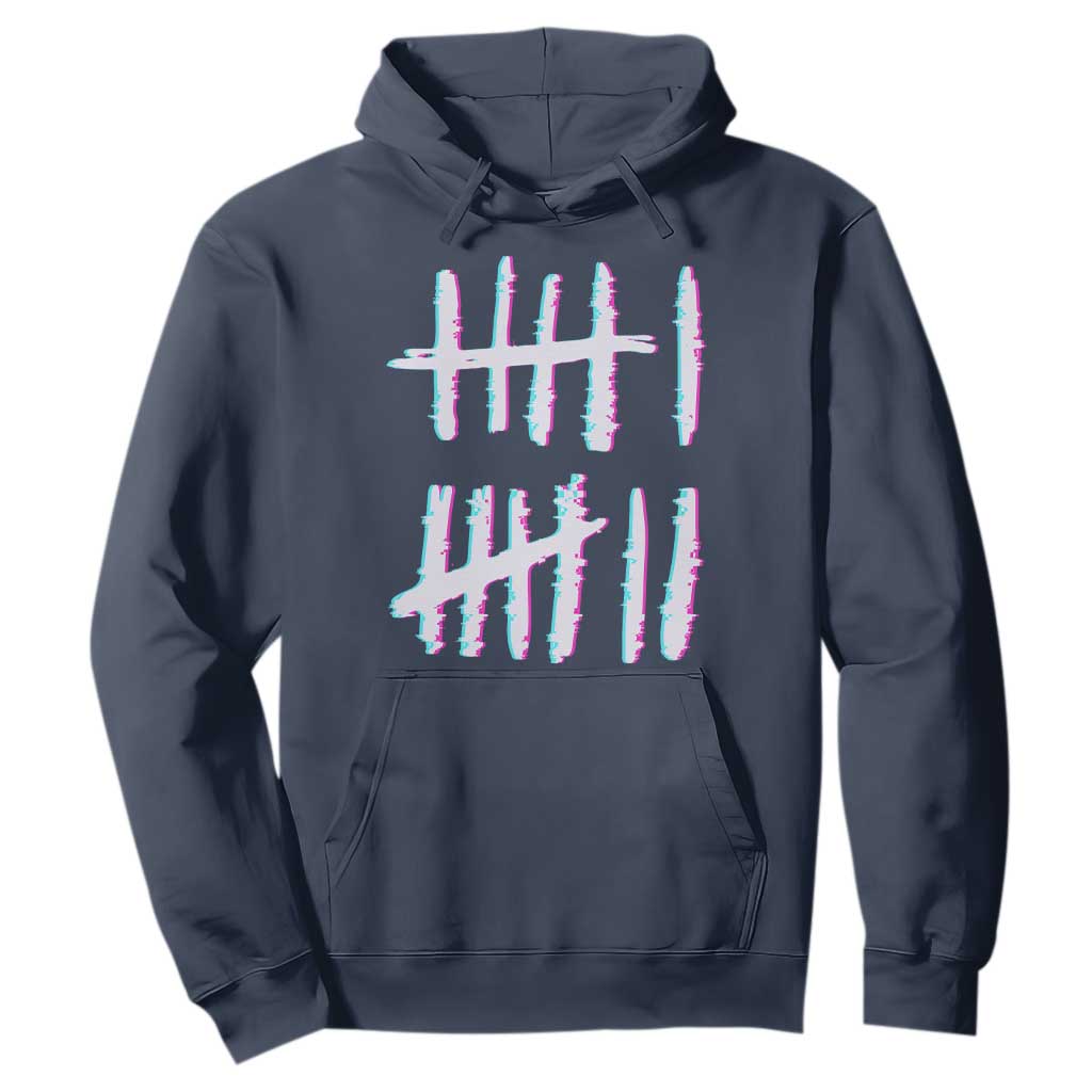 Tally Marks Six Seven Meme Hoodie Glitch Optical Illusion TS12 Navy Print Your Wear