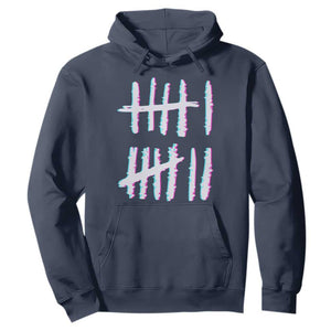 Tally Marks Six Seven Meme Hoodie Glitch Optical Illusion TS12 Navy Print Your Wear