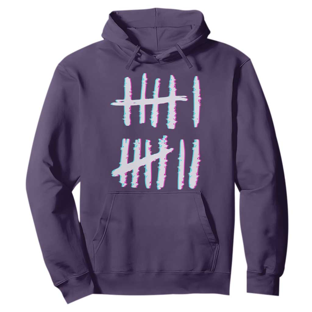 Tally Marks Six Seven Meme Hoodie Glitch Optical Illusion TS12 Purple Print Your Wear