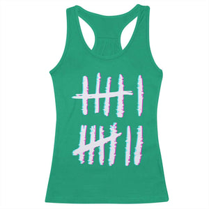Tally Marks Six Seven Meme Racerback Tank Top Glitch Optical Illusion TS12 Irish Green Print Your Wear