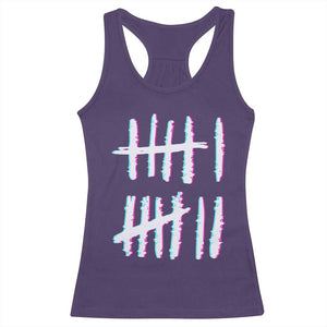 Tally Marks Six Seven Meme Racerback Tank Top Glitch Optical Illusion TS12 Purple Print Your Wear