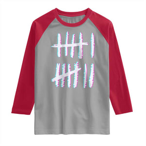 Tally Marks Six Seven Meme Raglan Shirt Glitch Optical Illusion TS12 Sport Gray Red Print Your Wear