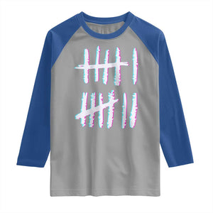 Tally Marks Six Seven Meme Raglan Shirt Glitch Optical Illusion TS12 Sport Gray Royal Print Your Wear