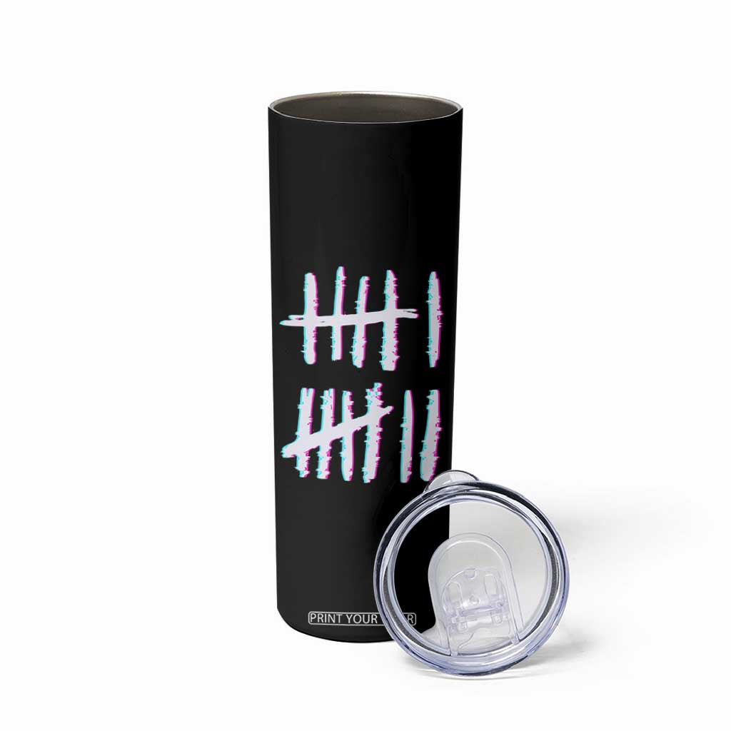 Tally Marks Six Seven Meme Skinny Tumbler Glitch Optical Illusion TS12 Print Your Wear