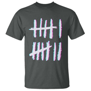 Tally Marks Six Seven Meme T Shirt Glitch Optical Illusion TS12 Dark Heather Print Your Wear