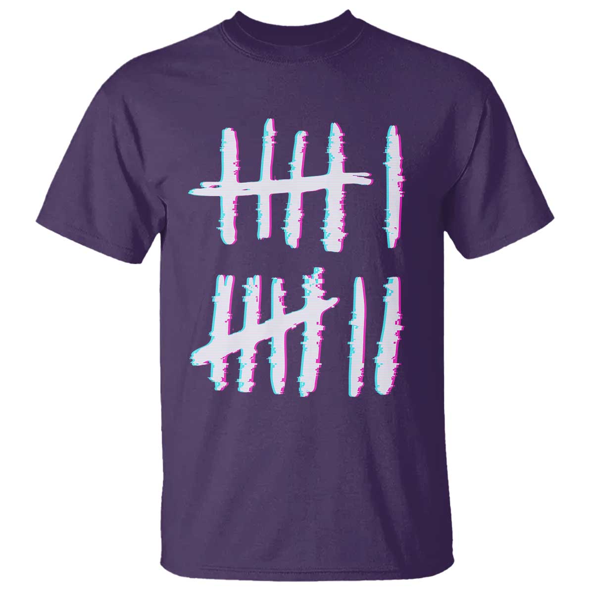 Tally Marks Six Seven Meme T Shirt Glitch Optical Illusion TS12 Purple Print Your Wear