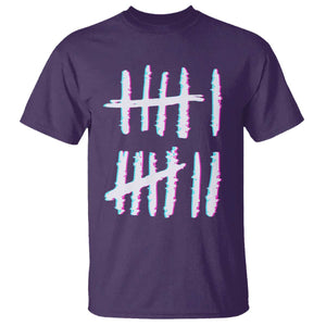 Tally Marks Six Seven Meme T Shirt Glitch Optical Illusion TS12 Purple Print Your Wear