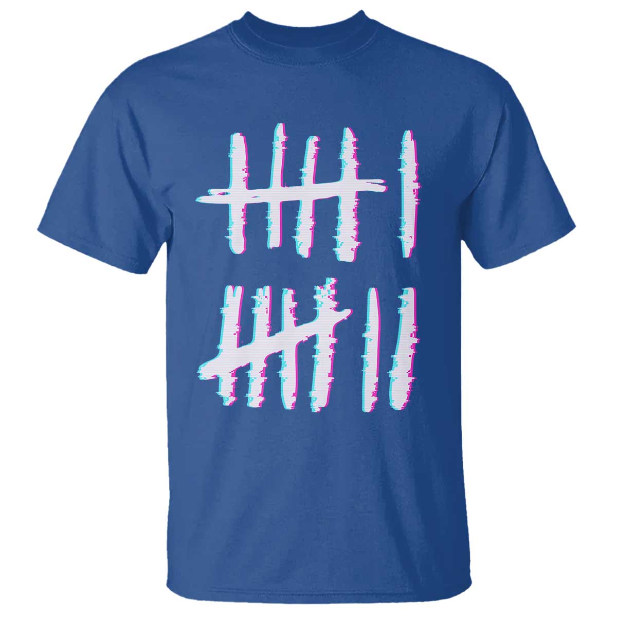 Tally Marks Six Seven Meme T Shirt Glitch Optical Illusion TS12 Royal Blue Print Your Wear