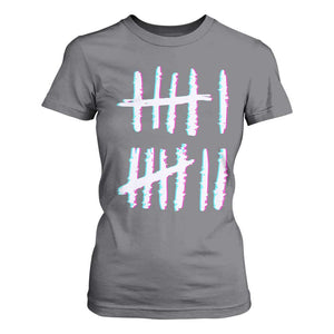 Tally Marks Six Seven Meme T Shirt For Women Glitch Optical Illusion TS12 Charcoal Print Your Wear