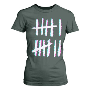 Tally Marks Six Seven Meme T Shirt For Women Glitch Optical Illusion TS12 Dark Forest Green Print Your Wear