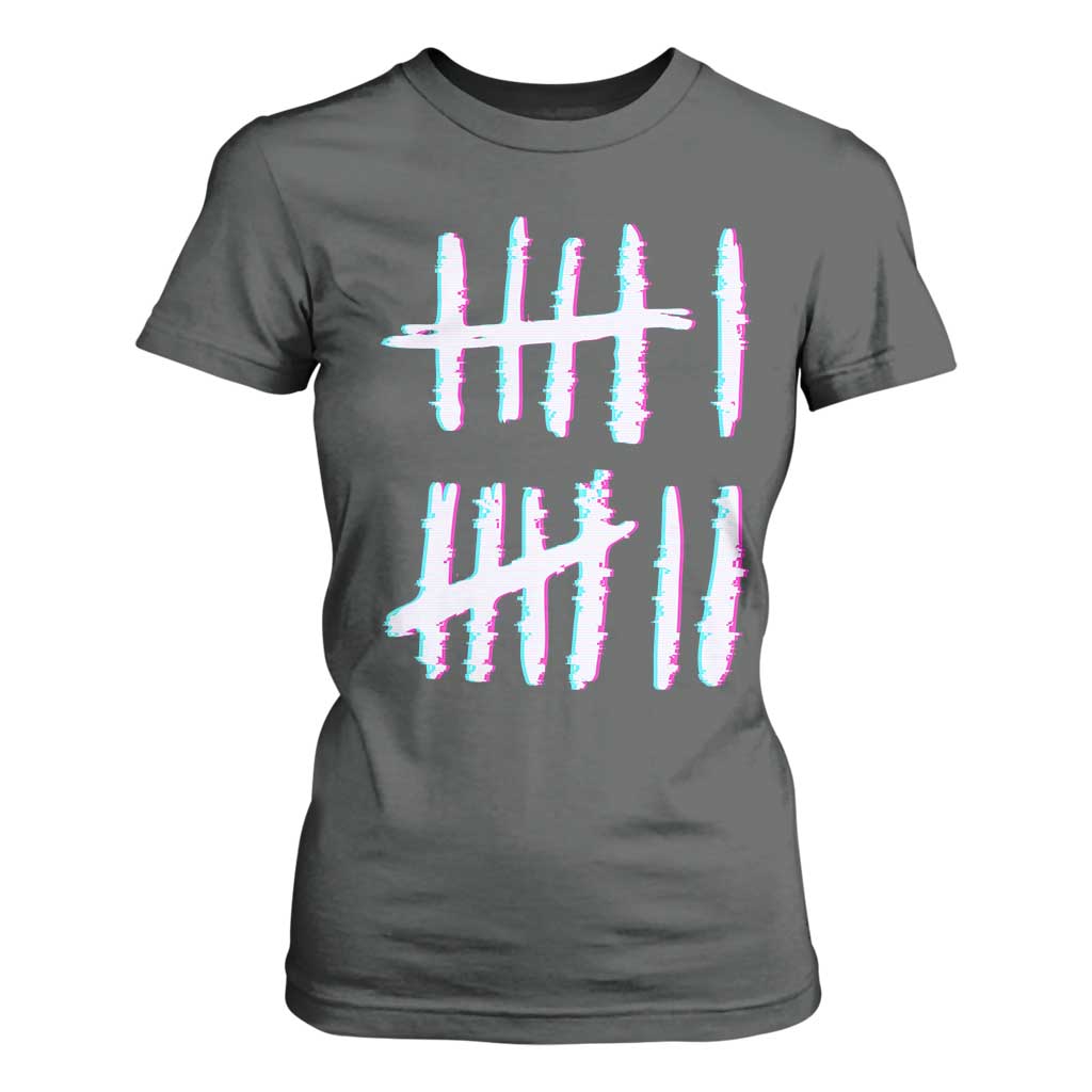 Tally Marks Six Seven Meme T Shirt For Women Glitch Optical Illusion TS12 Dark Heather Print Your Wear