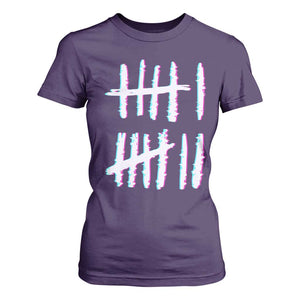 Tally Marks Six Seven Meme T Shirt For Women Glitch Optical Illusion TS12 Purple Print Your Wear