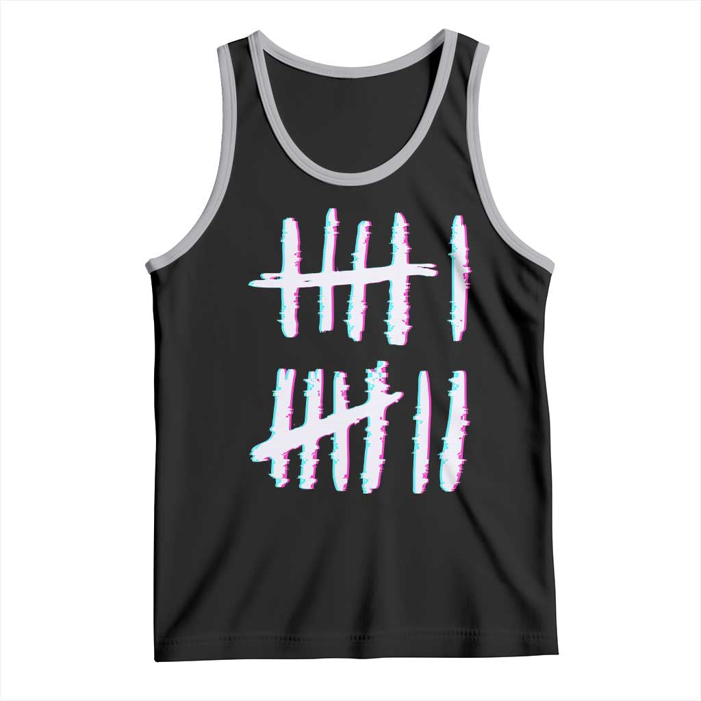 Tally Marks Six Seven Meme Tank Top Glitch Optical Illusion TS12 Black Athletic Heather Print Your Wear