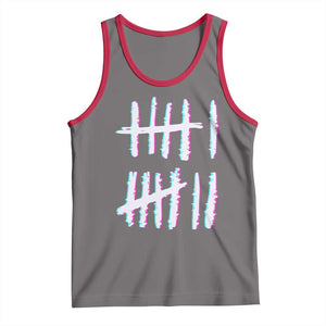 Tally Marks Six Seven Meme Tank Top Glitch Optical Illusion TS12 Deep Heather Red Print Your Wear