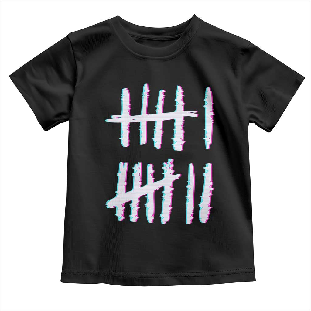 Tally Marks Six Seven Meme Toddler T Shirt Glitch Optical Illusion TS12 Black Print Your Wear
